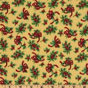   Holly Bouquet Buttercream Fabric By The Yard Arts, Crafts & Sewing