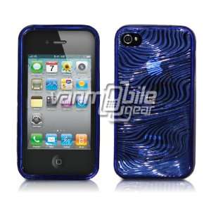  BLUE WAVY STRIPED SLEEVE SKIN CASE for IPHONE 4 4TH GEN 