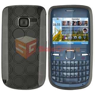 2in1 Smoke TPU Soft hard Case Cover+Cable for Nokia C3  