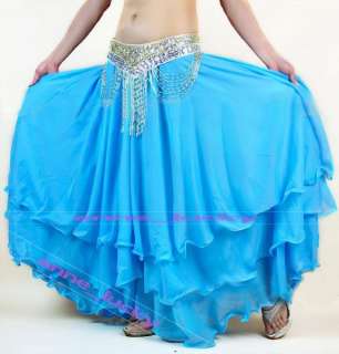 New Belly Dance Costume three layers skirt 12 colours  