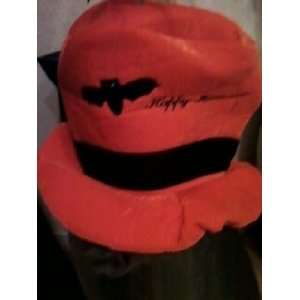GIANT HALLOWEEN HAT  Orange with Black Bat & Black Lettering  HAPPY 