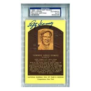  Lefty Gomez Autographed Hall of Fame Plaque Sports 