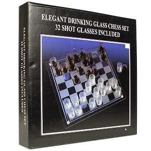  Elegant Drinking Shot Glass Chess Set 