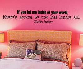 Justin Bieber Vinyl Wall Art Sticker Decal Quote Decor Inspirational 