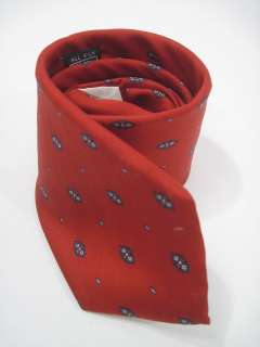 AUTH CHRISTIAN DIOR Red Blue Silk Print Neck Tie  