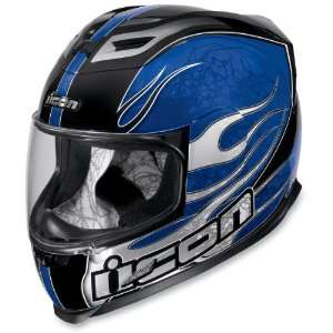  Icon Airframe Helmet , Color Blue, Style Claymore, Size 