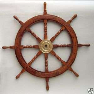 36 Wood / Brass Ships Wheel ~ Wooden~ Pirate ~ Captain  