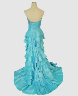 TONY BOWLS PARIS Turquoise Formal Prom Pageant Evening Gown NWT (Size 