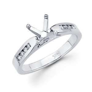 Size  12   0.45ct Diamond 14k White Gold Engagement Ring Semi Mounting 