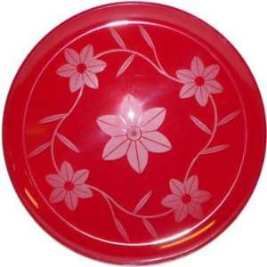  Floral Design 14 inch Tray, Red