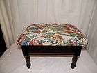   FOOT STOOL BENCH W/ STORAGE DECORATIVE FLORAL UPHOLSTERY PADDED TOP