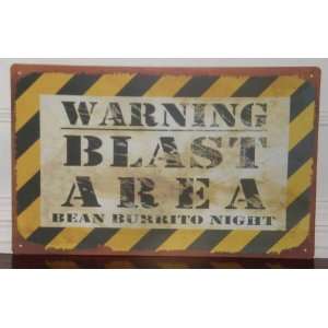   Looking Warning Blast Area Metal Sign 10 X 16 