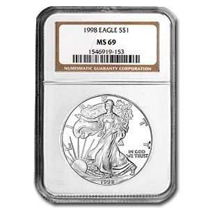  1998 Silver American Eagle (NGC MS 69) 