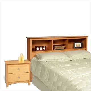Prepac Sonoma Maple Double or Queen Bed 2 PC Bedroom Set  