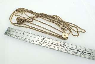 Vintage Rose Gold Rope Chain Necklace Lariat 50 long  