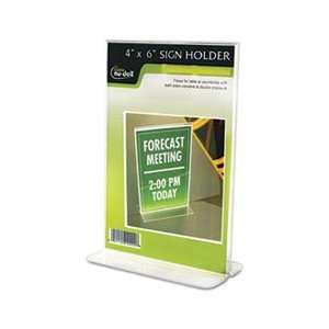    Clear Plastic Sign Holder, Free Standing, 4 x 6