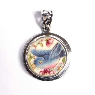   Jewelry   Vintage Blue Bird Bluebird   Sterling Silver Pendant  
