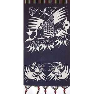  Chinese Batik Fabric Phoenix Mail Holder 