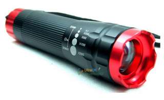 Zoomable CREE LED Flashlight Torch 220 Lumens + Holster  