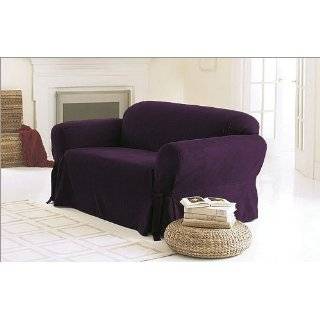   Suede Solid Purple Couch/sofa Cover Slipcover with Elastic Band Under