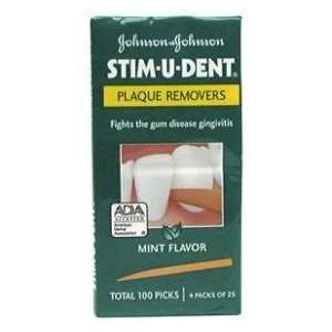  Johnson & Johnson Stim U Dent Plaque Removers Mint 100 
