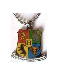 Harry Potter Hogwarts Coat of Arms Crest Pendant Necklace w/Ball Chain