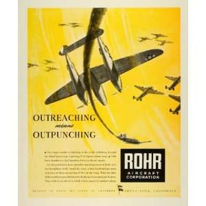   WWII Fighter Bomber Lockheed P 38 Lighting   Original Print Ad Home