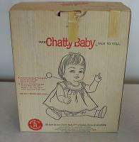 1962 Mattel Chatty Baby 18 Blonde Talking Doll With Original Box 