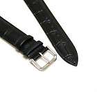 22mm Black Leather Men Watch Band Strap CROCO Black for Guess Watch w 