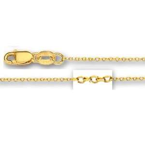   Yellow Gold Cable Link Chain ( Width 1.1 mm) Length   24 Inch Jewelry