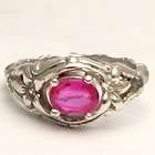 Red Ruby Bone Solid Sterling Silver Gemstone Ring   Also in 14kt Gold