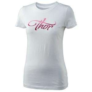  Thor Motocross Youth Girls Luna T Shirt   Medium/White 