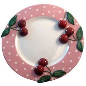 Home ETC Pink Dot Cherries Platter 