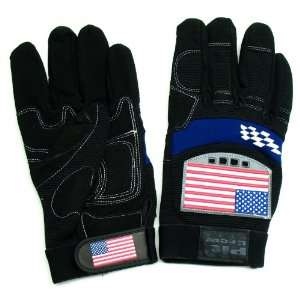  Pit Crew Gear US Flag Mechanic Gloves Medium PC 064 