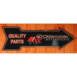 Oldsmobile Parts Arrow Metal Sign. Bonus Free Mini Plaque.