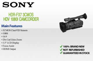 New Sony HDR FX7 3CMOS HDV 1080i 169 Camcorder  