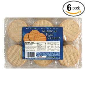 Cookie Club U.S. Flag Cookies, Vanilla Almond, 28 Ounce Box (Pack of 6 