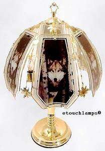 Wolves Touch Lamp 4 with Polished Brass Base  