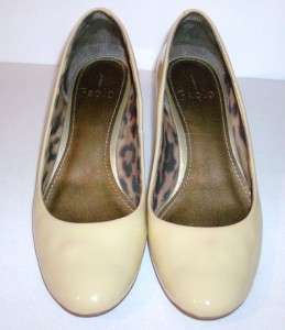  Linea Paolo Light Mustard Patent Leather Espadrille Wedge Pump Shoes 