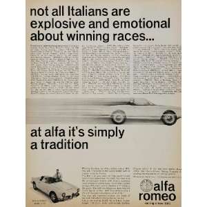  1965 Alfa Romeo Giulia Spider Convertible Race Price Ad 