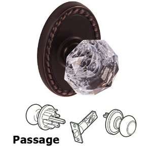 Passage clear knob with oval rope rosette in oil rubbed 