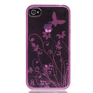 New Pink Butterfly Flower Garden Crystal Soft Skin Candy Silicone Case 