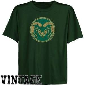 NCAA Colorado State Rams Youth Forest Green Distressed Logo Vintage T 