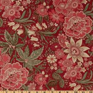   Remembrance Large Floral Red Fabric By The Yard Arts, Crafts & Sewing