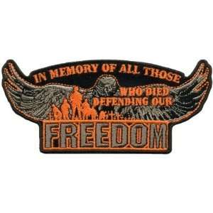  DEFENDING OUR FREEDOM 11 x 5 BACK PATCH POW Veteran VET 