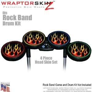 Metal Flames Skin by WraptorSkinz fits Rock Band Drum Set for Nintendo 