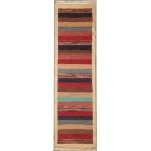 11 Pak Gabbeh Area Rug with Wool Pile    a 2x8 Runner Rug 