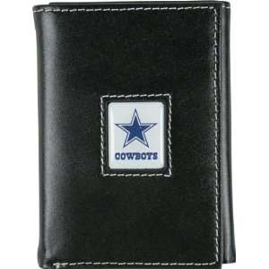  Dallas Cowboys Black Leather Tri Fold Wallet Sports 