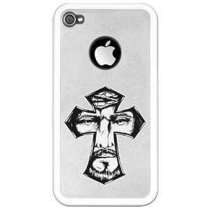  iPhone 4 Clear Case White Jesus Christ in Cross 
