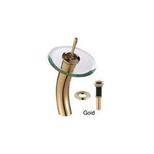    700 19mm G Rhea Glass Vessel Sink with PU MR, Gold